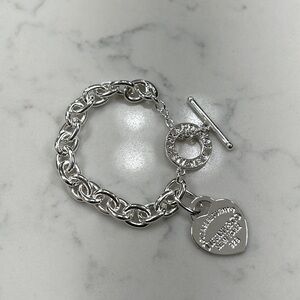 Heart toggle bracelet 7” silver NWOB